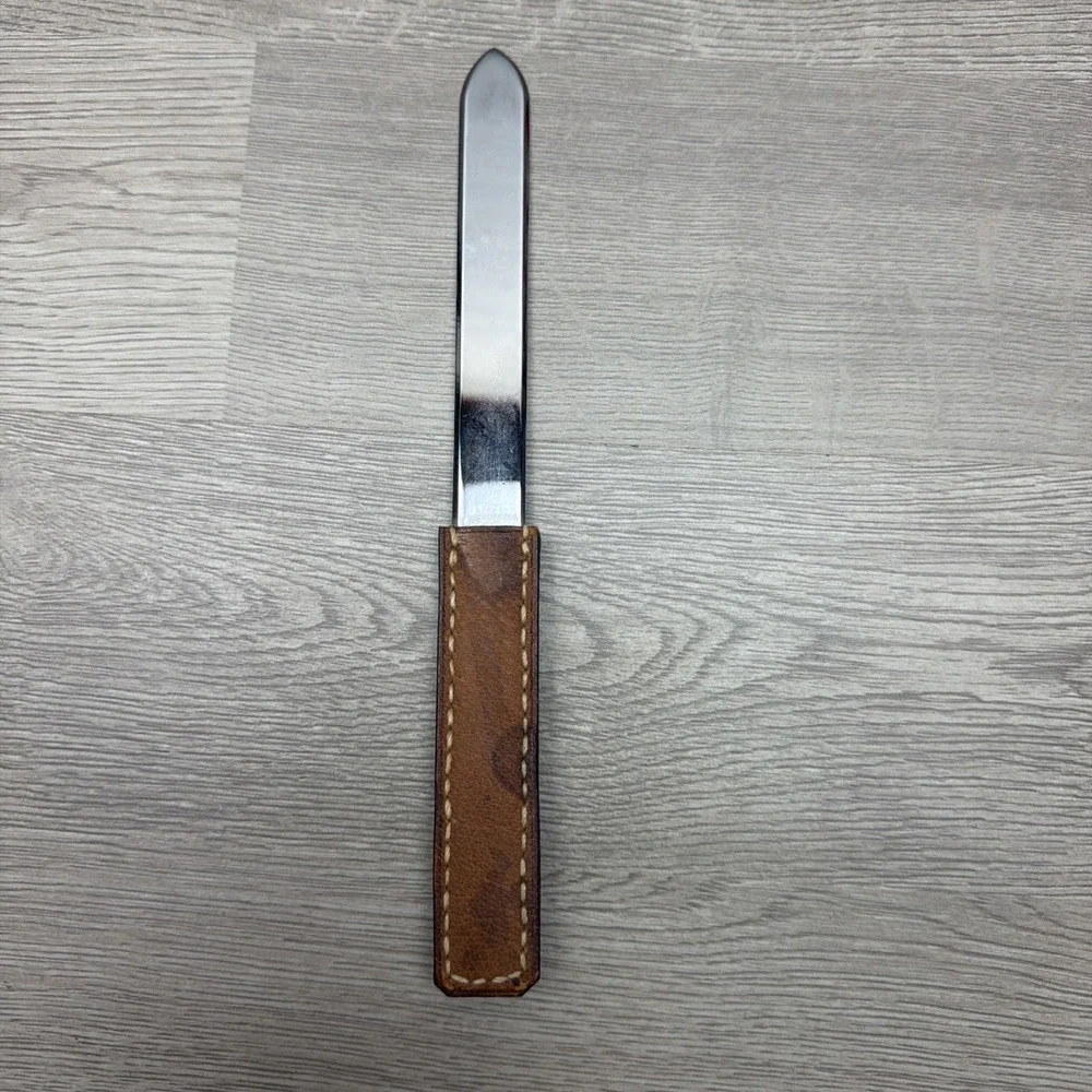 Vintage Aachen Germany Design Stainless Steel Letter Openers With‎ Leather Case